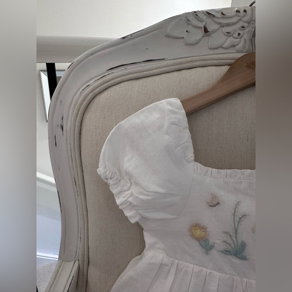 🐰4T 100% Cotton Floral Embroidered Puff Sleeve Spring Bunny Toddler Dress NWT - Picture 8 of 16